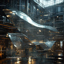 Futuristic Installation in Modern Industrial Space