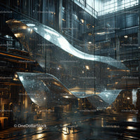 Futuristic Installation in Modern Industrial Space