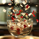 Colorful Confetti Burst in Glass Bowl