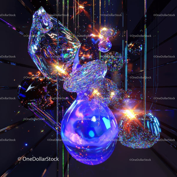 Futuristic Iridescent Abstract Glass Art