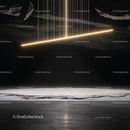 Futuristic Light Beam Crossing Dark Cavern