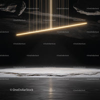 Futuristic Light Beam Crossing Dark Cavern