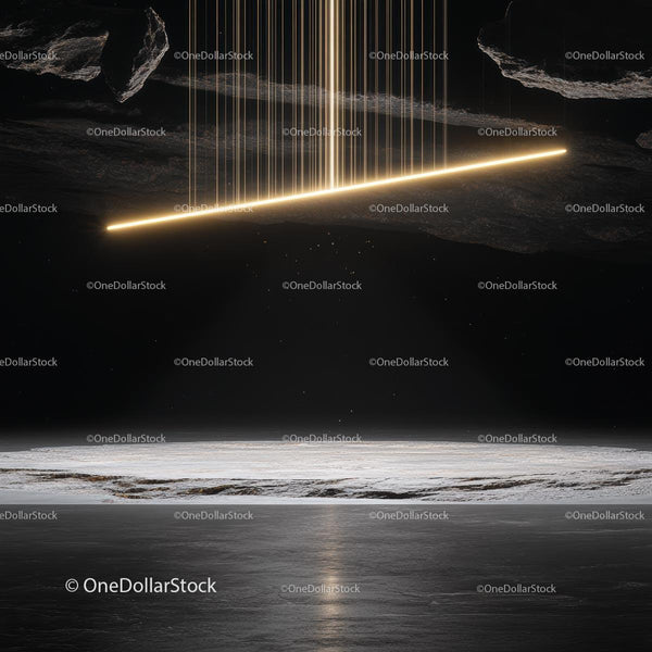 Futuristic Light Beam Crossing Dark Cavern