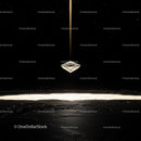 Floating Diamond with Dazzling Beam of Light
