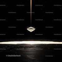 Floating Diamond with Dazzling Beam of Light