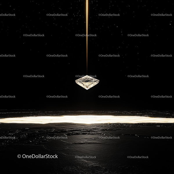 Floating Diamond with Dazzling Beam of Light