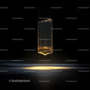 Mystic Golden Light with Glowing Particles in Dark Space