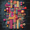 Colorful Geometric Abstract Art with Vibrant Patterns