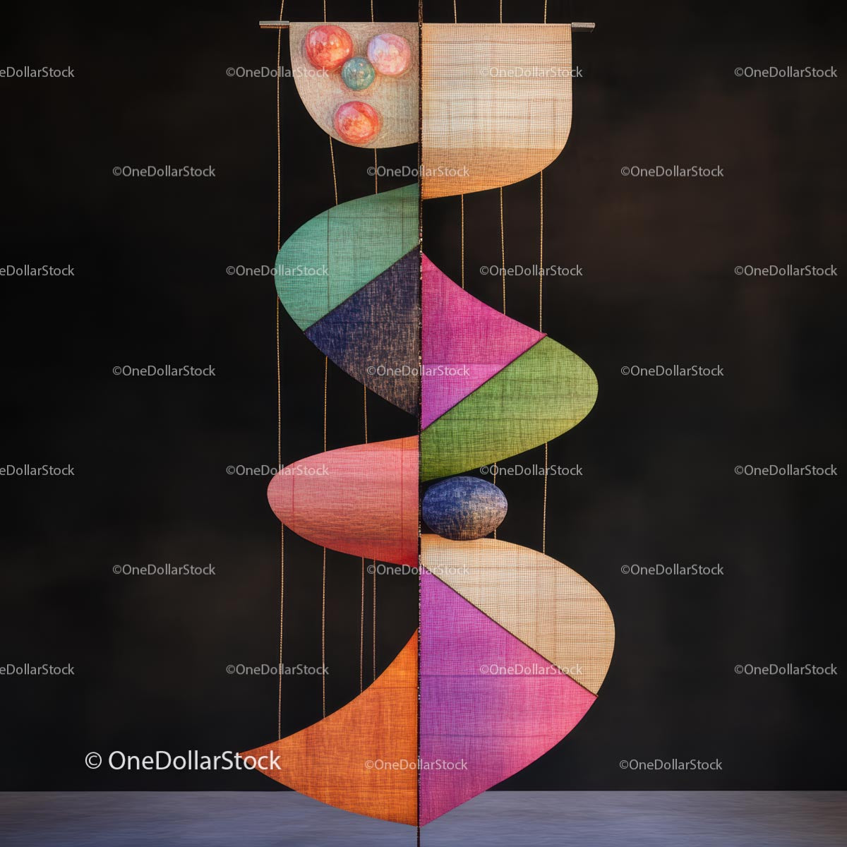 Żywa geometryczna rzeźba w bogatych kolorach