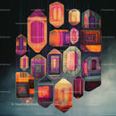Vibrant Geometric Textile Art Installation