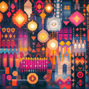 Vibrant Geometric Pattern with Ethnic Motifs