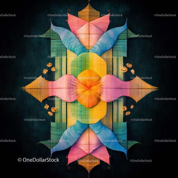 Vibrant Abstract Geometric Pattern with Symmetrical Design