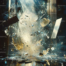 Shattered Glass Explosion with Light Rays