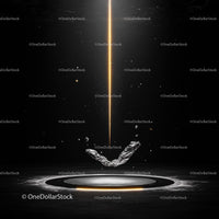 Futuristic Glowing Light Beam in Dark Space