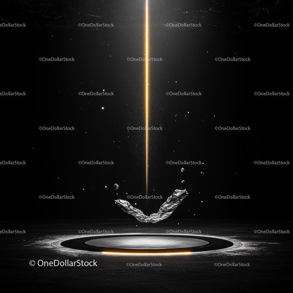 Futuristic Glowing Light Beam in Dark Space