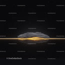 Futuristic Abstract Landscape with Glowing Line and Stars