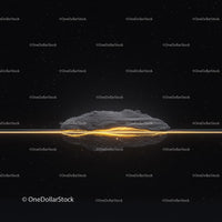 Futuristic Abstract Landscape with Glowing Line and Stars