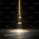 Floating Stones in a Golden Light Stream