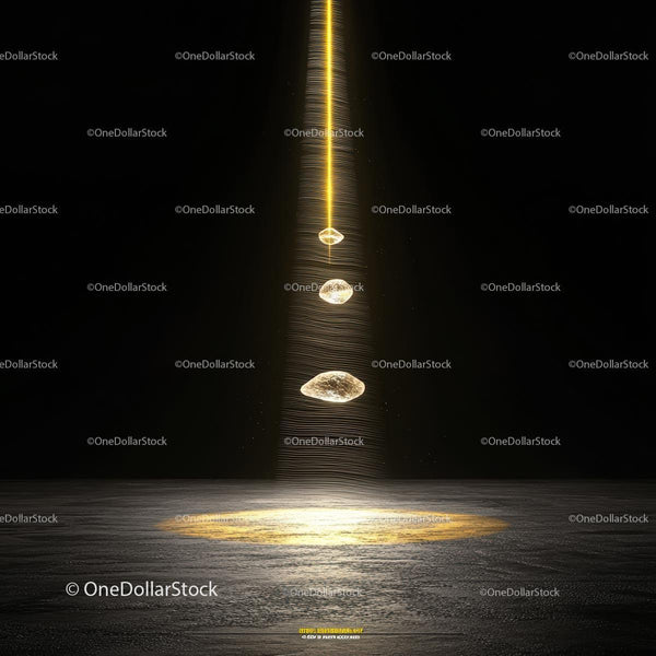 Floating Stones in a Golden Light Stream