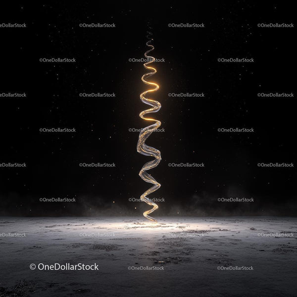 Glowing Spiral Against a Cosmic Starry Night Sky