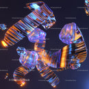 Futuristic Abstract Composition with Vibrant Geometric Shapes