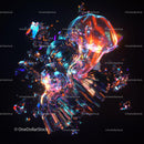 Vibrant Abstract Digital Artwork with Neon Glows
