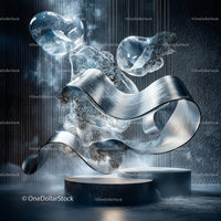 Futuristic Abstract Sculpture with Crystal Spheres
