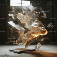 Abstract Glass Sculpture with Dynamic Lighting
