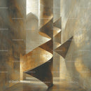 Abstract Spiral Staircase in Modern Architectural Space