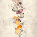 Abstract Fluid Ribbons in Pink and Orange