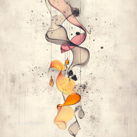 Abstract Fluid Ribbons in Pink and Orange