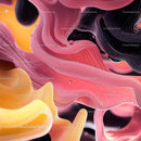 Vibrant Abstract Waves in Pink and Yellow Hues