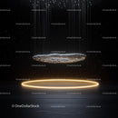 Futuristic Floating Island with Glowing Circle