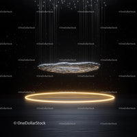 Futuristic Floating Island with Glowing Circle