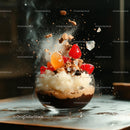 Exploding Dessert with Strawberries and Chocolate