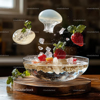 Refreshing Dessert with Strawberries and Mint Splash