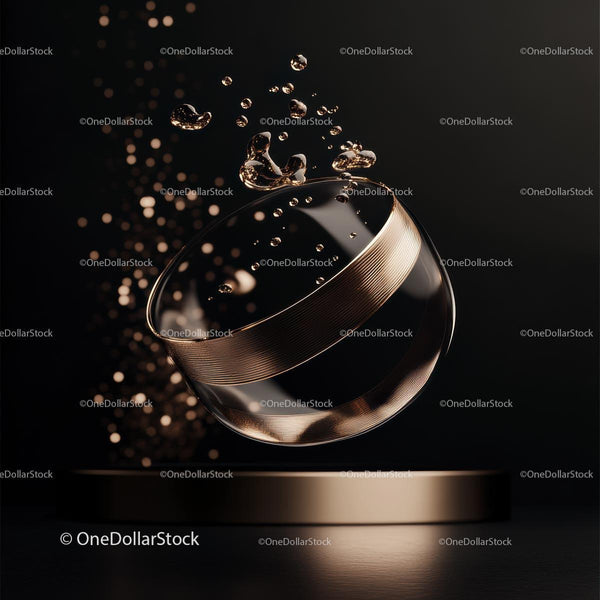 Levitating Glass with Dynamic Liquid Splash