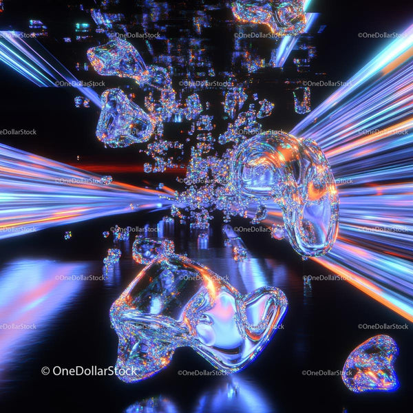 Futuristic Abstract Art with Colorful Light Trails