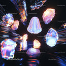 Glowing Abstract Crystals in a Futuristic Digital Scene