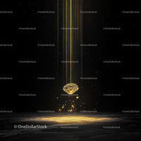 Floating Golden Sphere with Radiant Glow on Dark Background