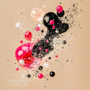 Dynamic Abstract Design with Pink and Black Bubbles
