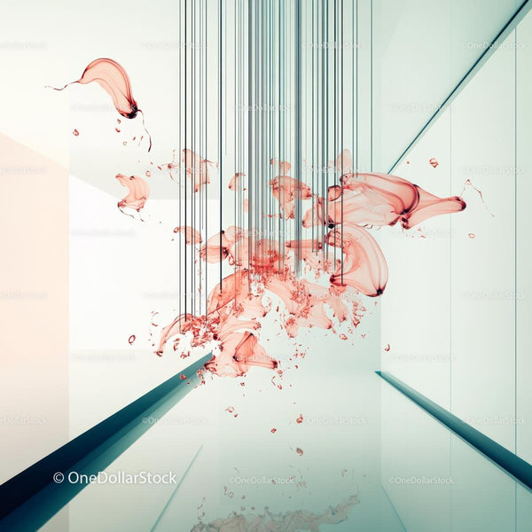 Abstract Ink Splash in Modern Interior Setting