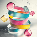 Colorful Abstract 3D Shapes with Vibrant Ribbons