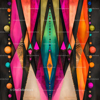 Vibrant Geometric Abstract Art with Bold Patterns
