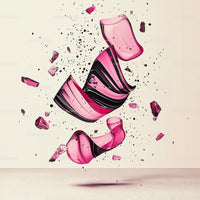 Pink and Black Abstract Floating Glass Shards
