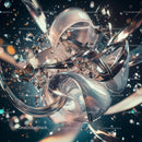 Futuristic Abstract Composition with Glass and Metal Elements