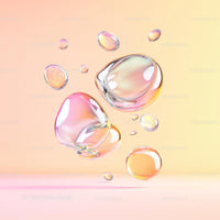 Colorful Floating Bubbles on Pastel Background