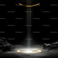 Futuristic Alien Landscape with Glowing Circle