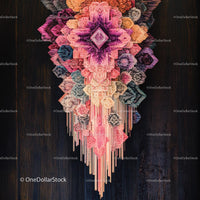 Vibrant Geometric Textile Art Wall Hanging