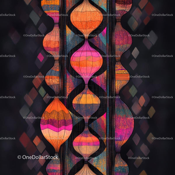 Vibrant Abstract Lanterns with Geometric Design